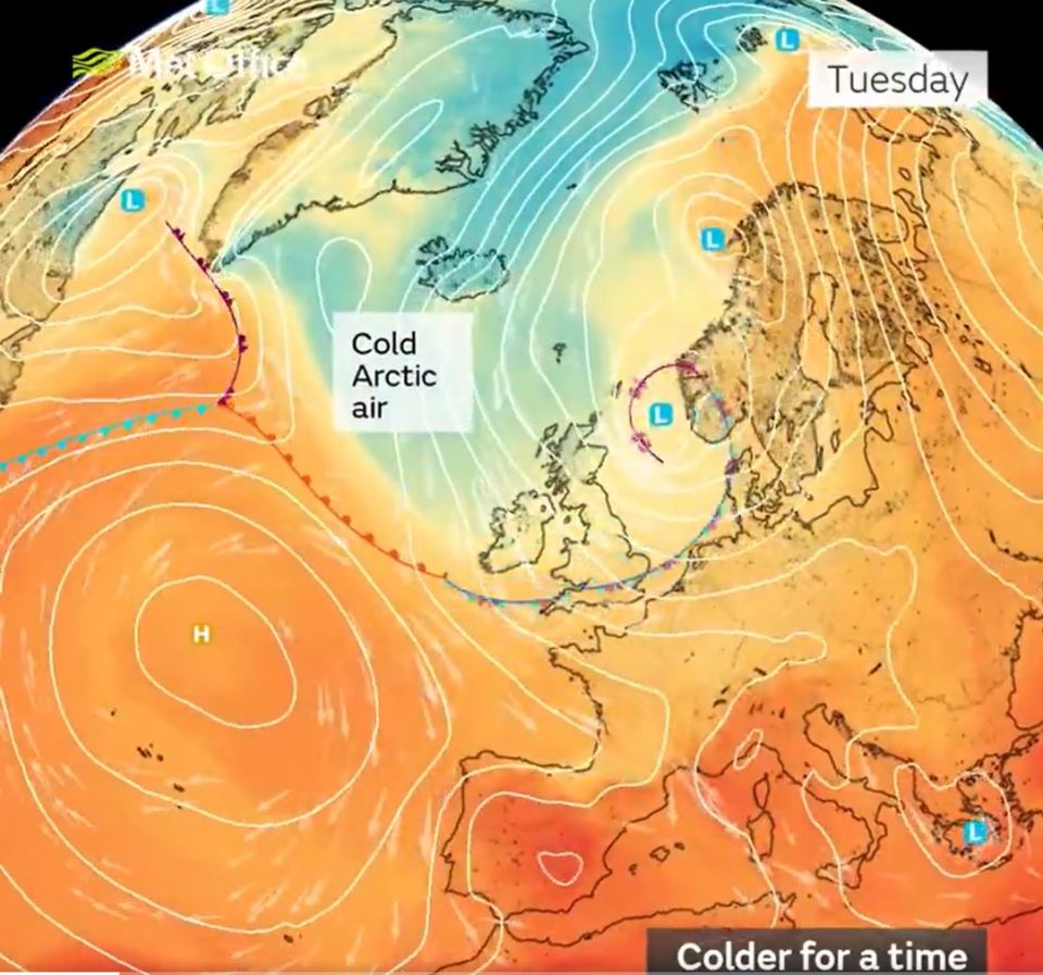 Un air froid arctique traversera le Royaume-Uni ce soir et mercredi