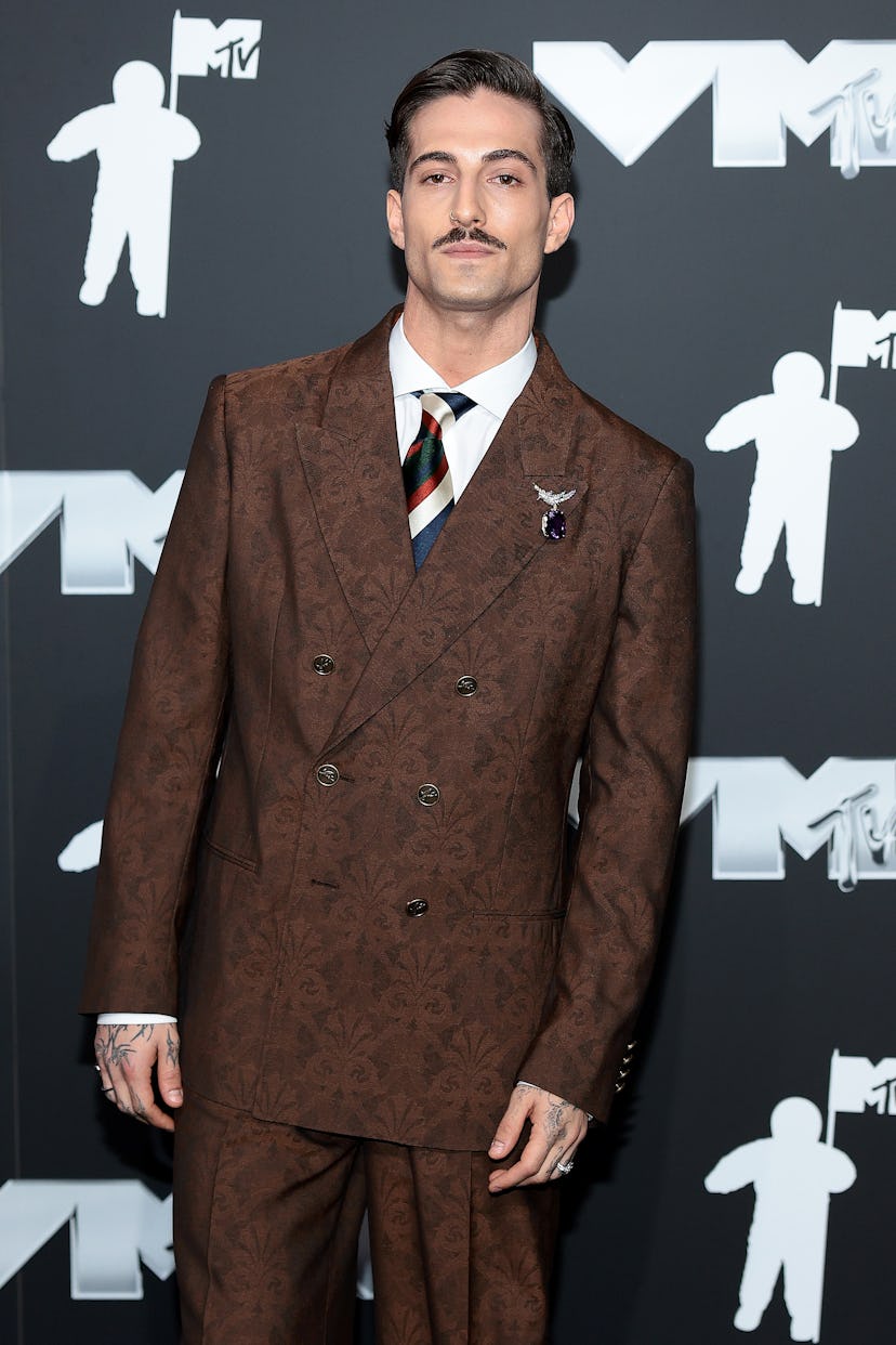 ELMONT, NEW YORK - 11 SEPTEMBRE : Damiano David assiste aux MTV Video Music Awards 2024 à l'UBS Arena...