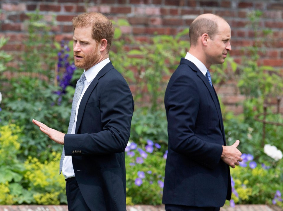 Harry et William photographiés dans le Sunken Garden du palais de Kensington, à Londres, le 1er juillet 2021