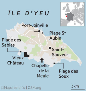 Carte de l'Ile-d'Yeu en France