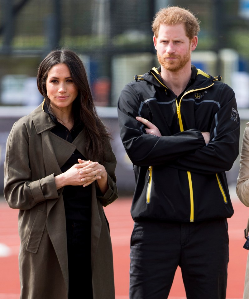 Le prince Harry et Meghan assistent aux essais de l'équipe britannique pour les Invictus Games Sydney 2018 à l'Université de Bath le 6 avril 2018.