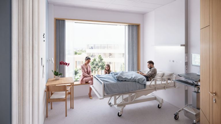 La plupart des lits sont situés dans des chambres individuelles (photo : hôpital Bravis).