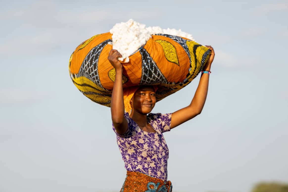 Producteur de coton en Afrique.