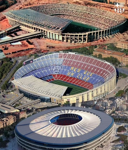 Une image publiée par le club montre la transformation du stade au fil des années