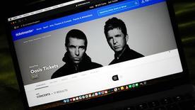 La page des concerts Oasis de Ticketmaster s'affiche sur l'écran d'un ordinateur portable à Londres, Angleterre, le 7 septembre 2024.