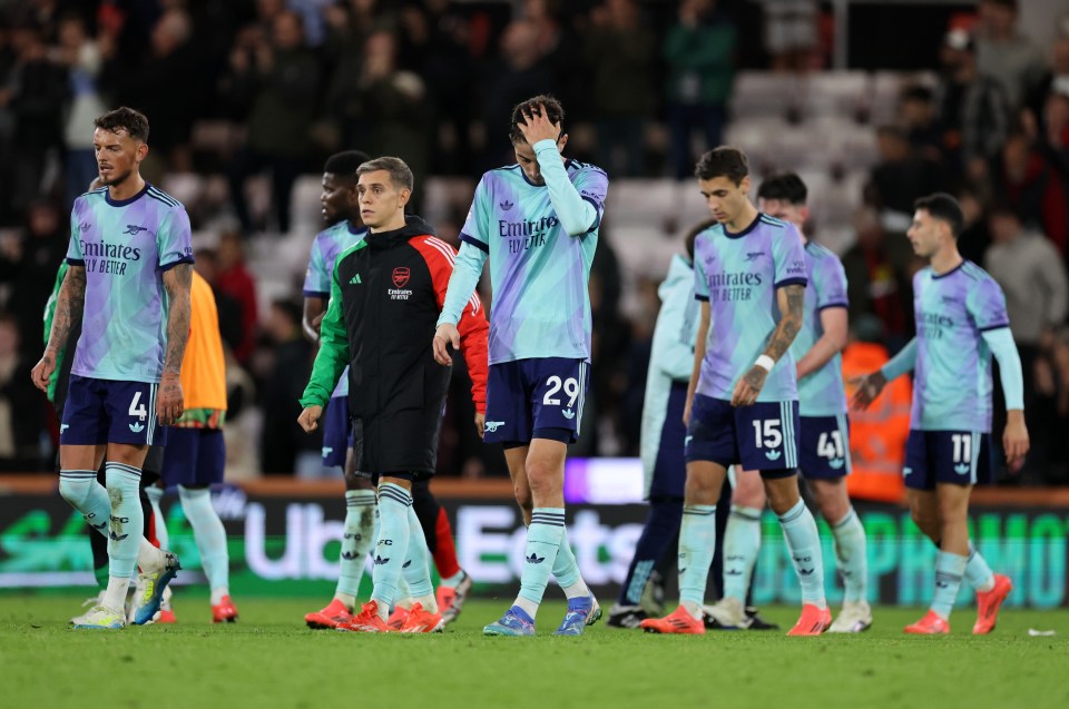 Arsenal s'est incliné 2-0 face à Bournemouth samedi.