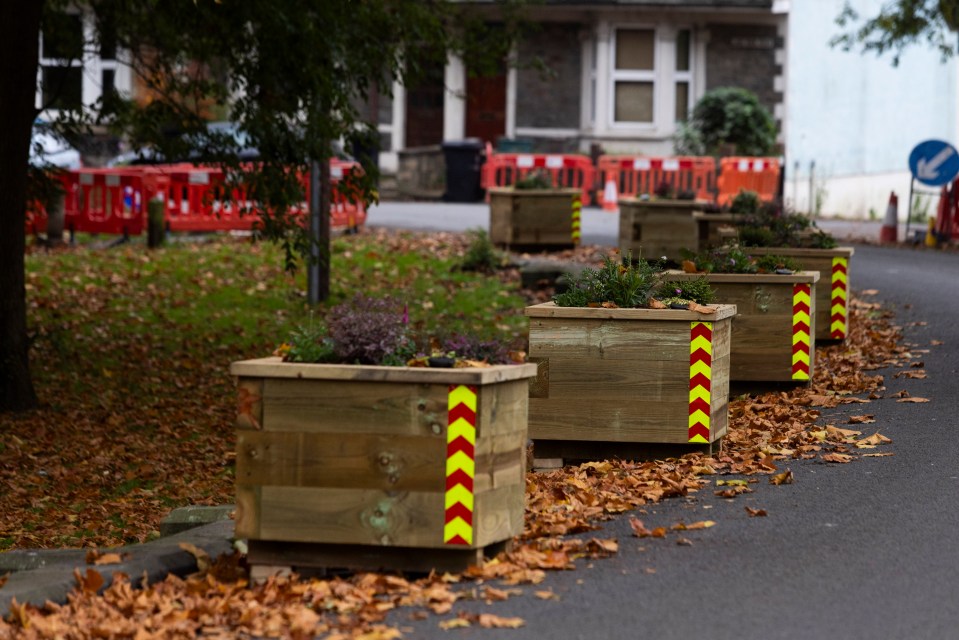 Les jardinières installées par la municipalité en collaboration avec une entreprise locale