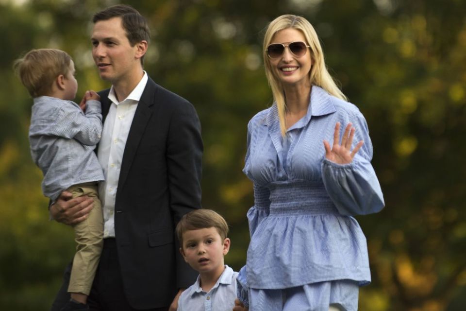 Ivanka Trump avec Jared Kushner et leurs deux enfants