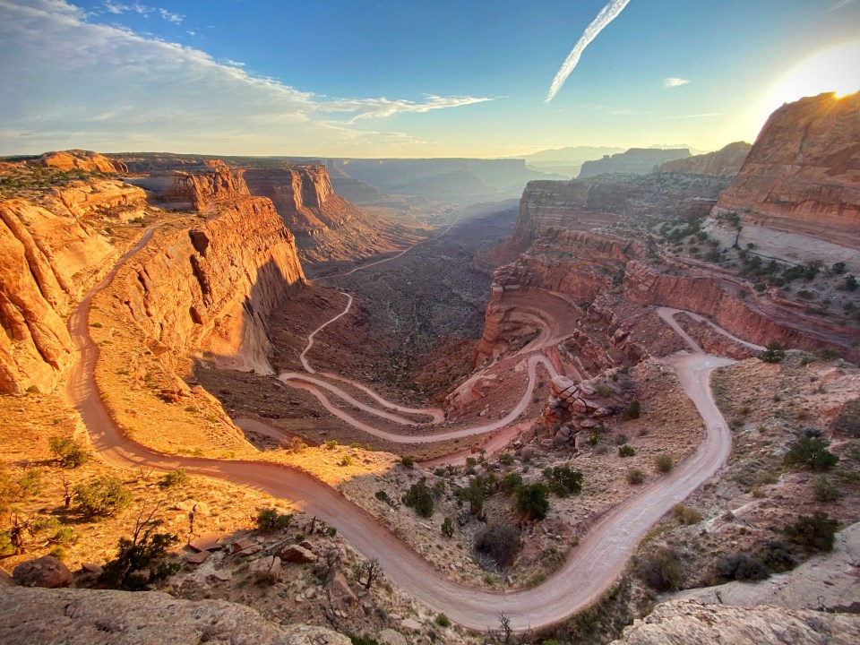 Point de vue de Shafer Trail dans le parc national de Canyonlands, Utah