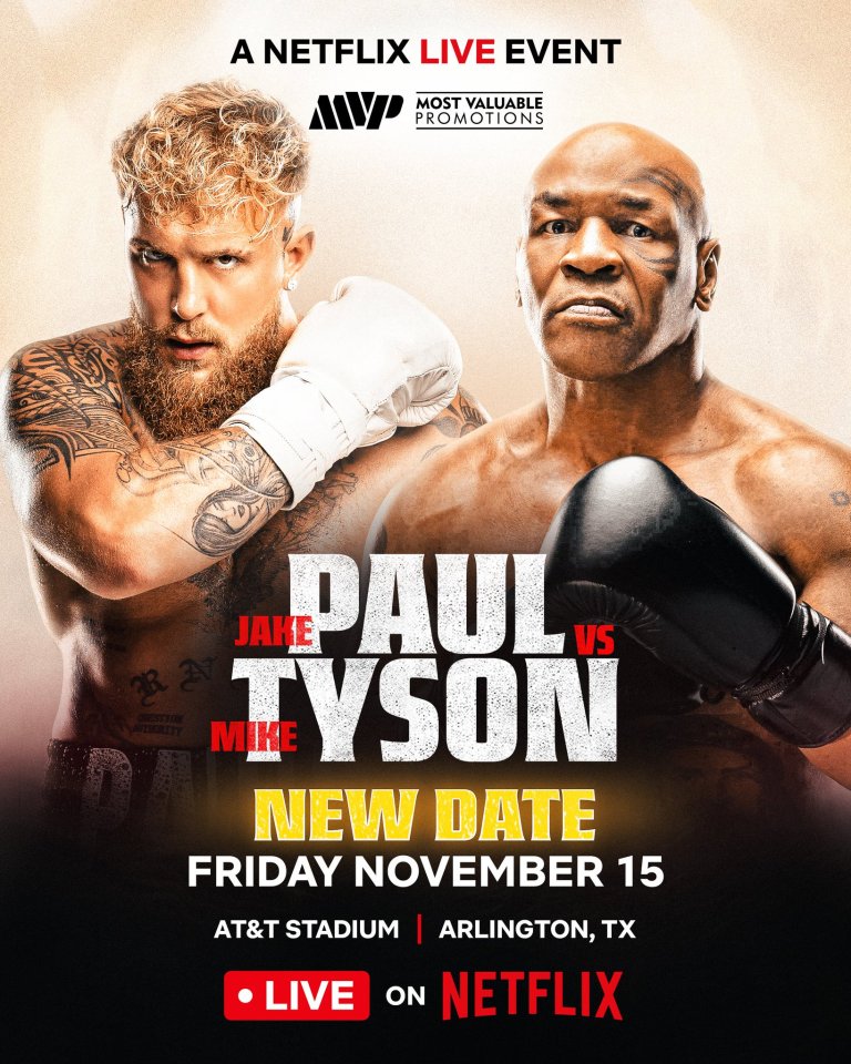 Affiche de combat Jake Paul contre Mike Tyson