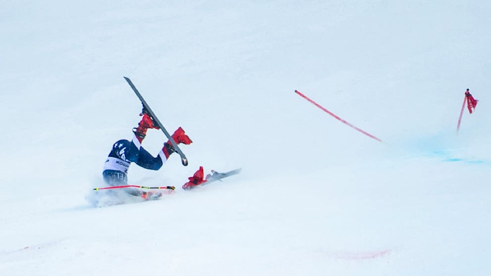 Shiffrin bei ihrem schweren Sturz im Weltcup-Rennen in Killington