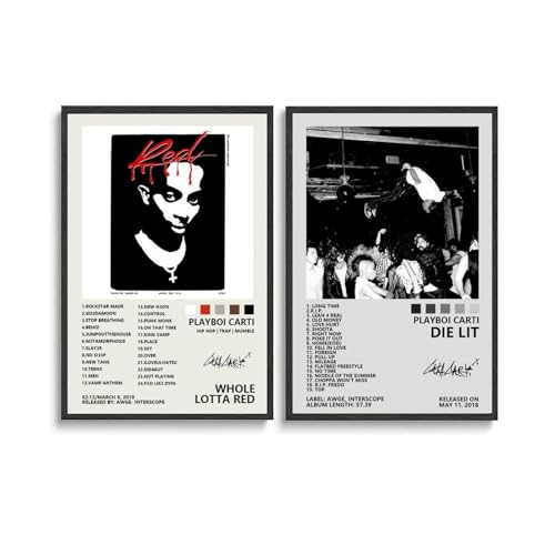 Lot de 2 affiches sur toile du rappeur Playboi Carti 30 x 45 cm