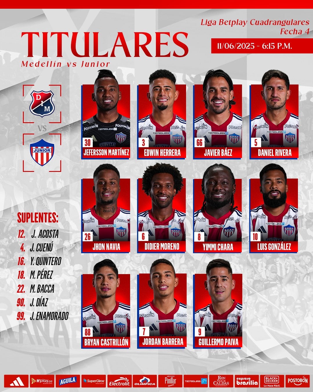Titulares de Junior