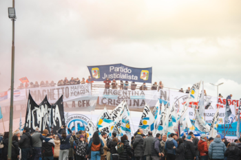 Manifestación de militantes peronistas