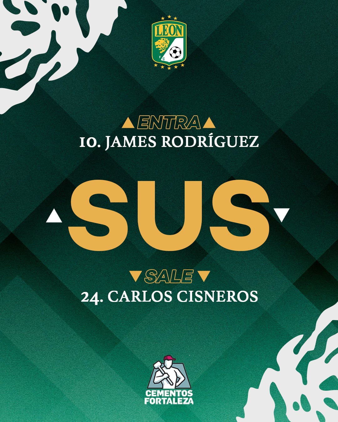 James empezó como suplente en León- crédito @clubleonfc/X