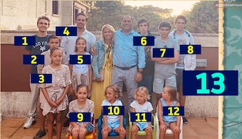 La familia numerosa de Elena.