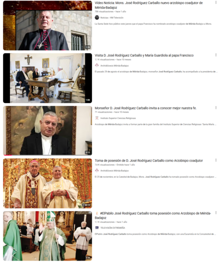 Une simple recherche sur YouTube nous renvoie à plusieurs vidéos de Monseigneur D. José Rodríguez Carballo parlant. | Image: Xataka