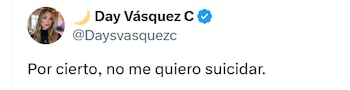 Vásquez dejó mensaje en redes