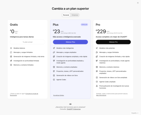 Tarifs de ChatGPT