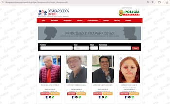 Página de Desaparecidos en Perú