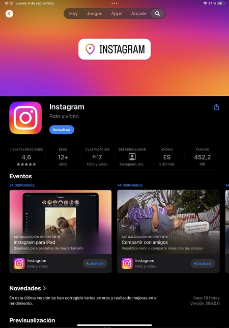 Installation de l'application Instagram sur iPad