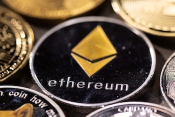 Représentation de la cryptomonnaie Ether.