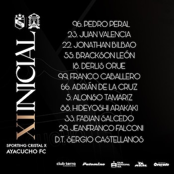 Once de Ayacucho FC para el duelo ante Sporting Cristal