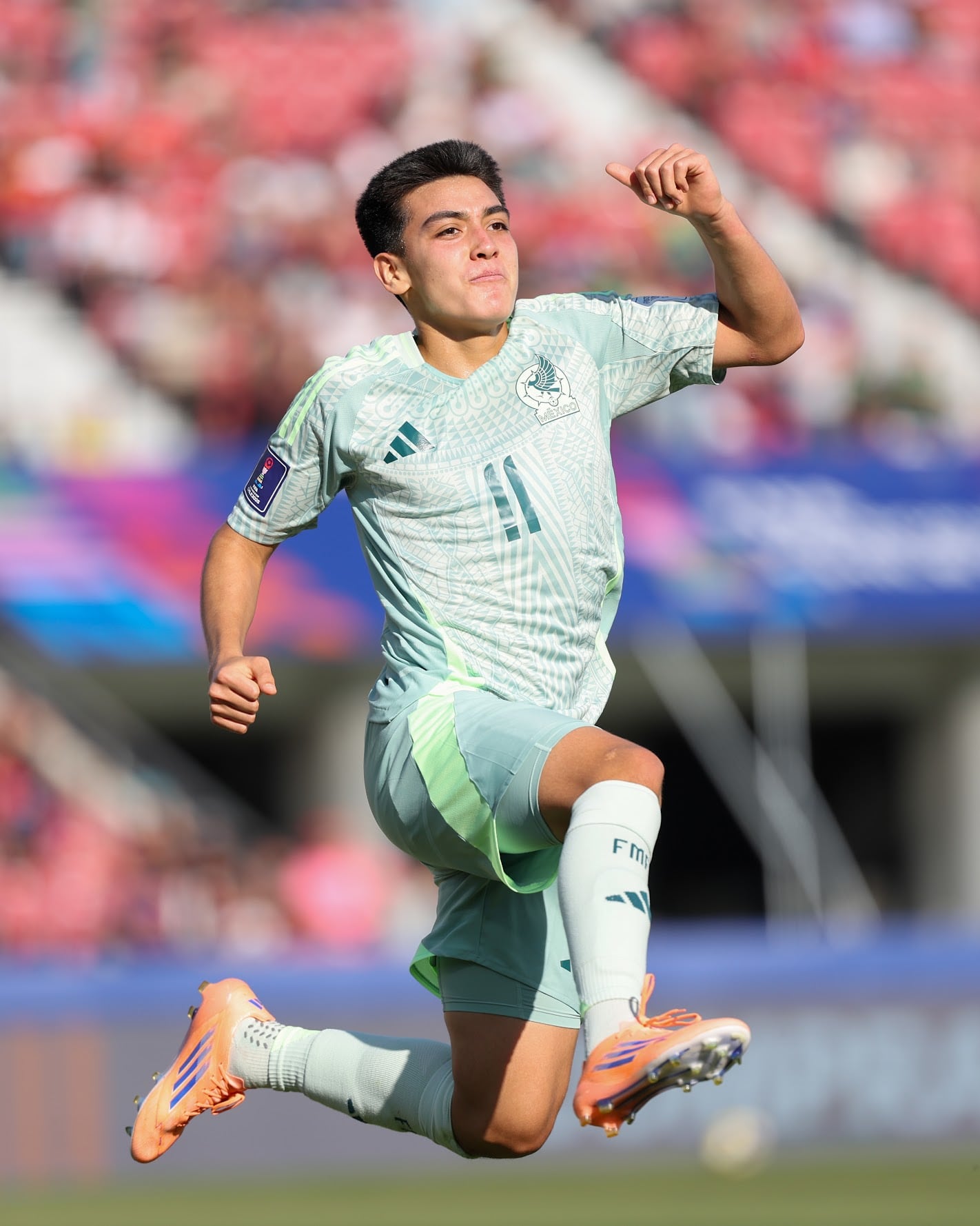 Gilberto Mora adelantó a la Selección Mexicana, en el partido del Mundial Sub-20. Imagen cuenta de X @miseleccionsubs