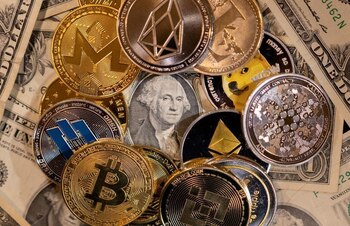 Représentations physiques de diverses cryptomonnaies.