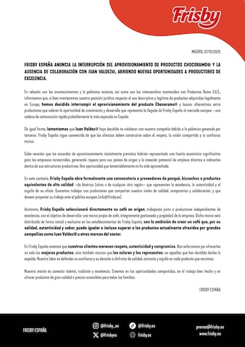 Frisby España retira productos con