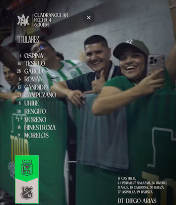 Esta es la alineación de