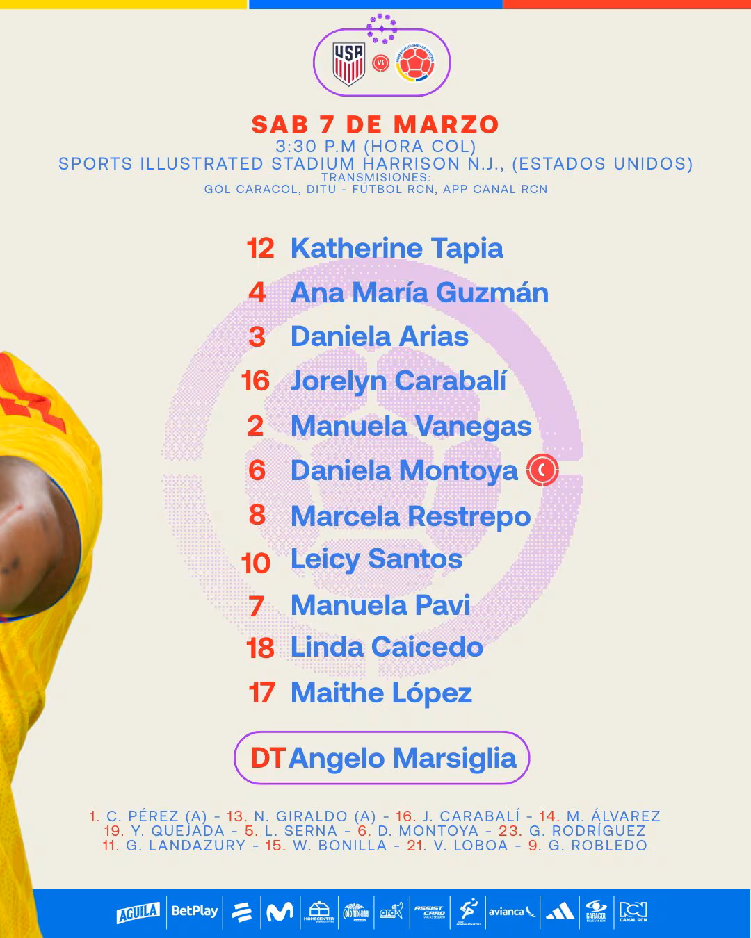 Alineación de la selección Colombia femenina para enfrentar a Estados Unidos - crédito FCF