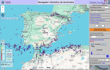 Mapa de los sismos