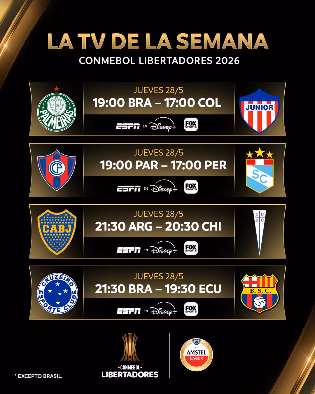 Canal TV du Cerro Porteño contre Sporting Cristal par Copa Libertadores 2026. - Crédit : Conmebol