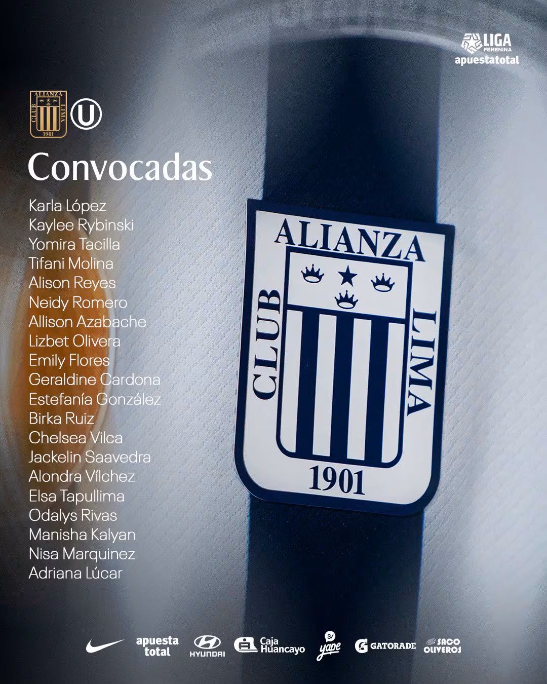 Liste des convocées de Alianza Lima.
