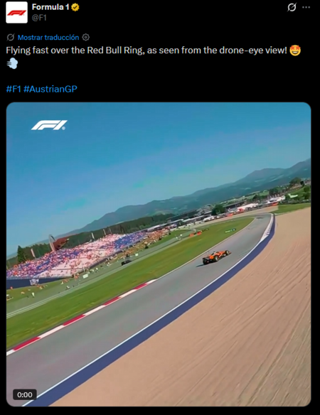 Ce qui a le plus impressionné lors du GP d’Autriche de F1 n’a pas été un dépassement : c’était un drone volant à presque 350 km/h.