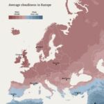Le Royaume-Uni a la réputation d’être nuageux, mais ce n’est pas le ciel le plus gris d’Europe : la carte de la NASA qui compile 25 ans de nuages