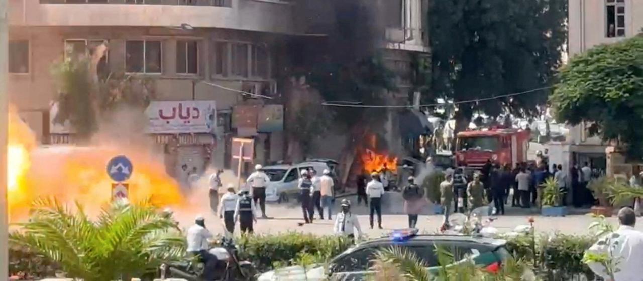 Explosions à Damas lors de la visite de Macron
