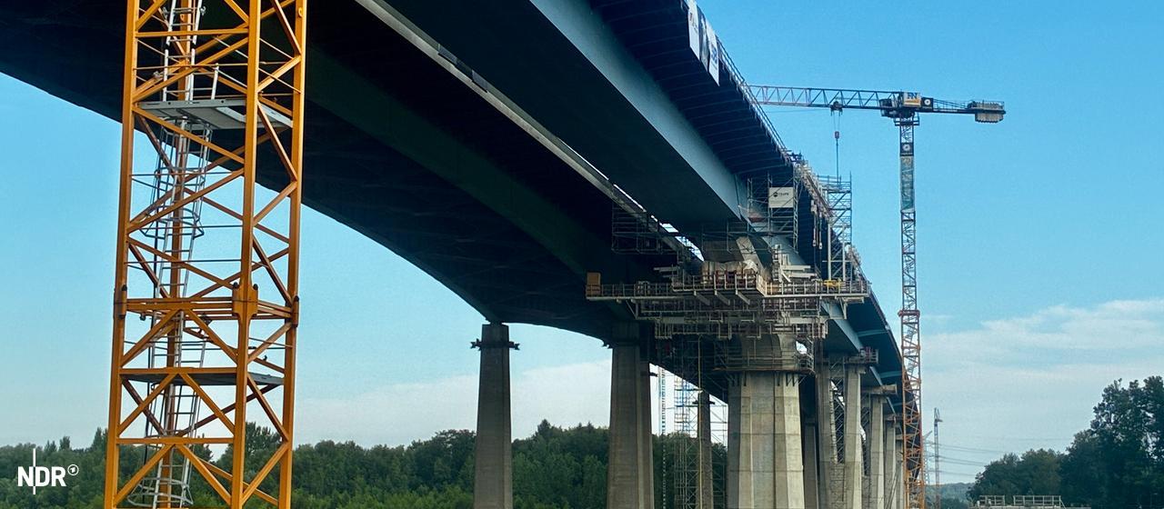 Hochbrücke Rader an der A7 : Le levage retardé – Prolongation de la fermeture NOK