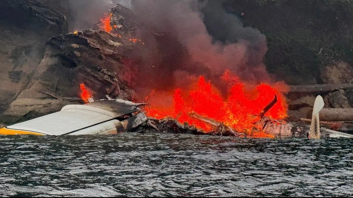 Un hydravion Kenmore Air effectue un atterrissage d’urgence près de l’île Sucia, Washington.