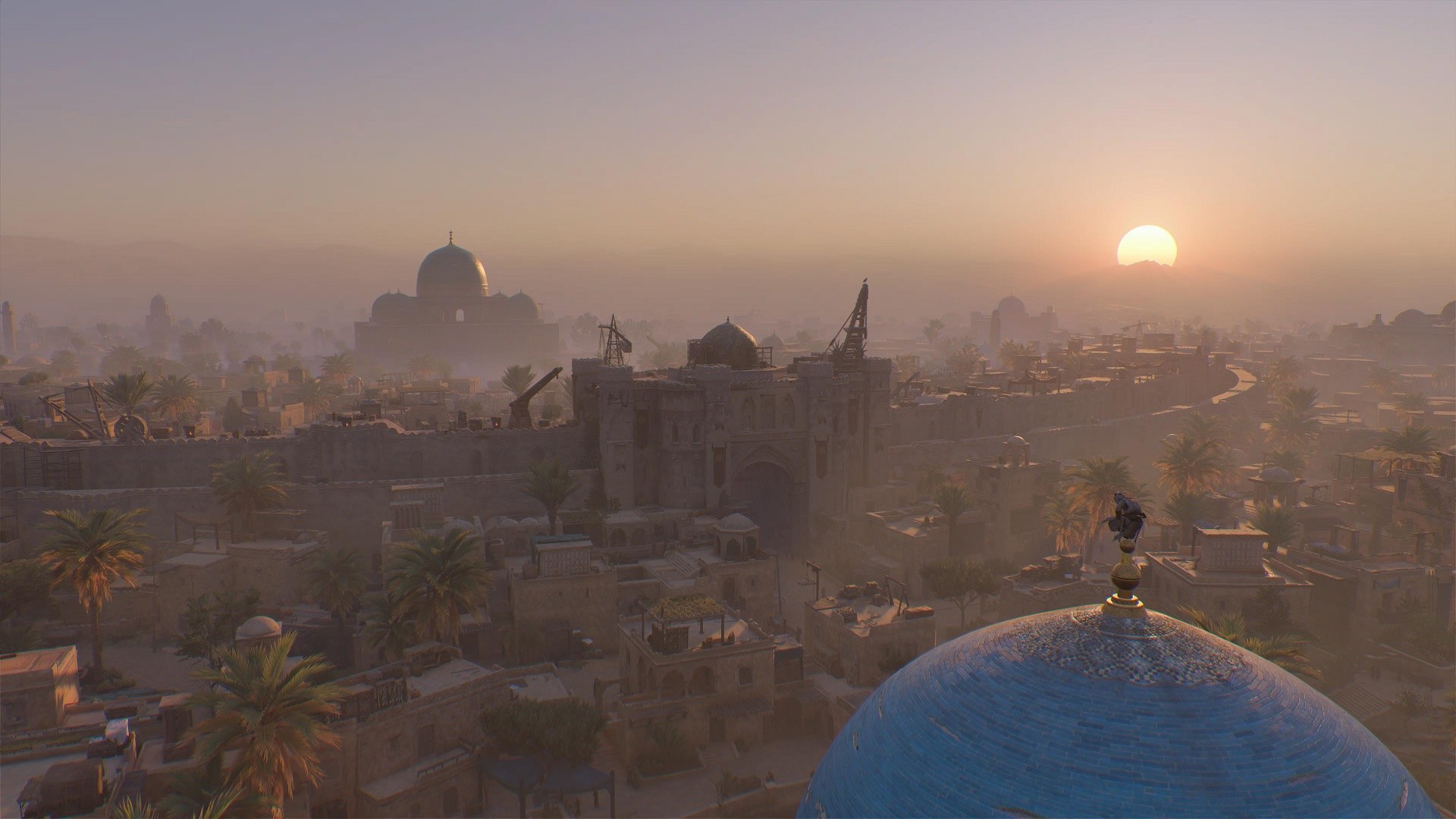 Assassins' Creed Mirage'ın Basim'i Bağdat'a bakıyor.