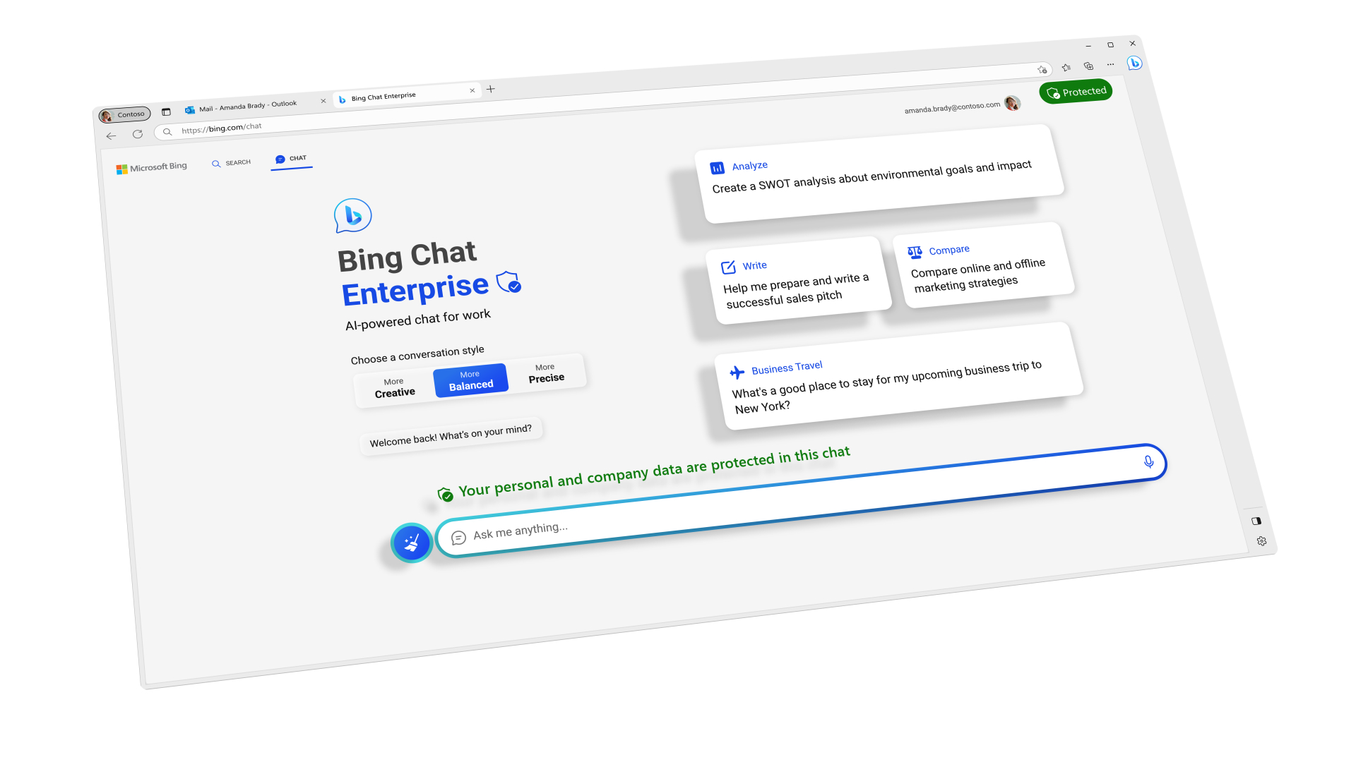 Bing Chat Enterprise tanıtım malzemesi