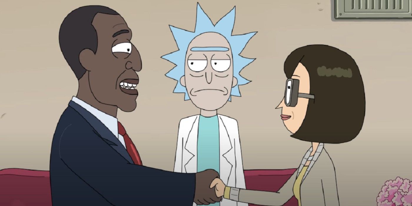 Rick and Morty 7. sezon 3. bölüm Rick başkanın yanındayken