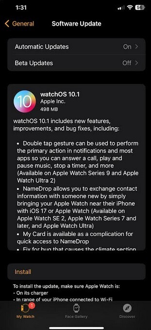Apple, Hava Durumu uygulamasını düzeltmek için watchOS 10.1'i yayınladı - Dünyadan Güncel Teknoloji Haberleri
