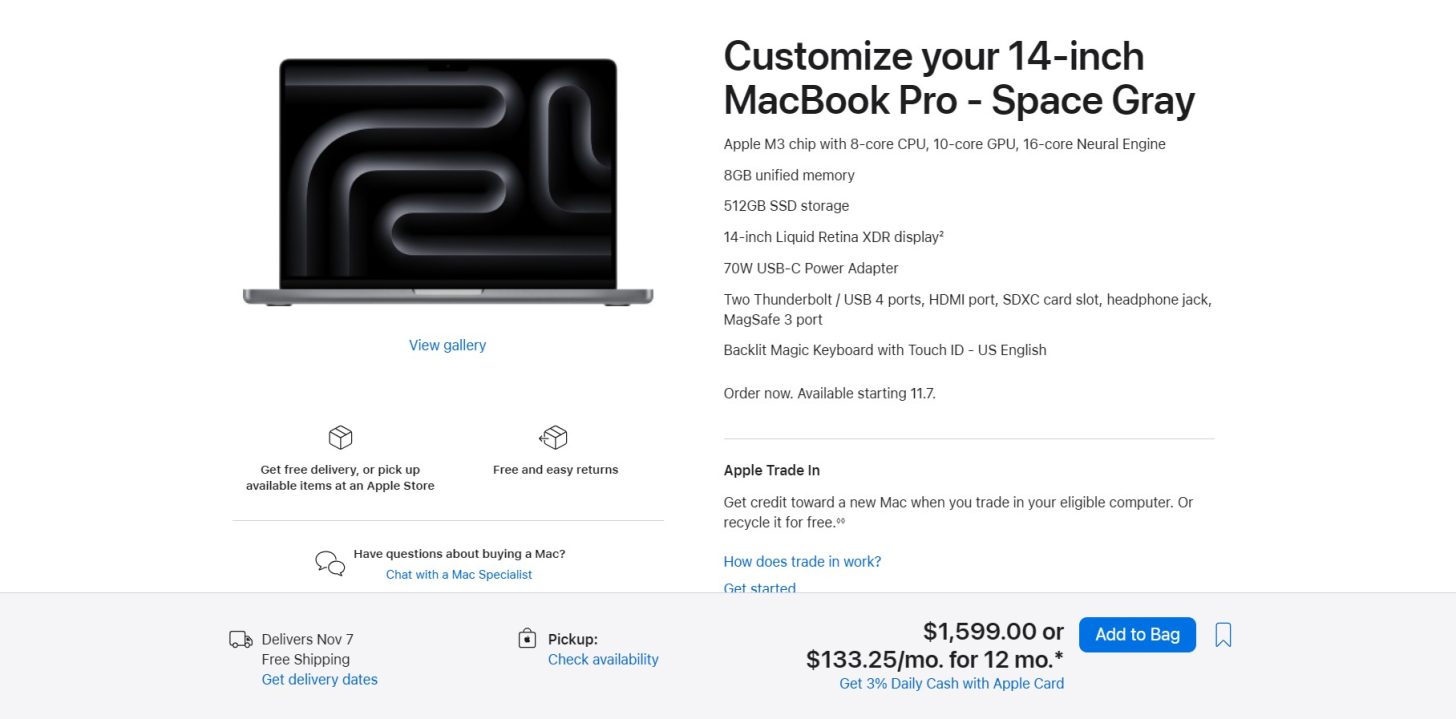 Apple'ın En Yeni 14 İnç MacBook Pro'su Temel Model İçin Artık 200 Dolar Daha Ucuz, Ancak Bunun Nedeni Artık Üç M3 Yonga Seti Seçeneğinin Bulunması - Dünyadan Güncel Teknoloji Haberleri