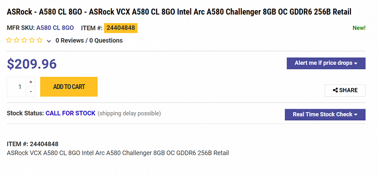 GeForce RTX 3050'nin başı dertte mi?  Intel Arc A580 resmi tarihten erken satışa çıktı ve kart rakibinden daha ucuz