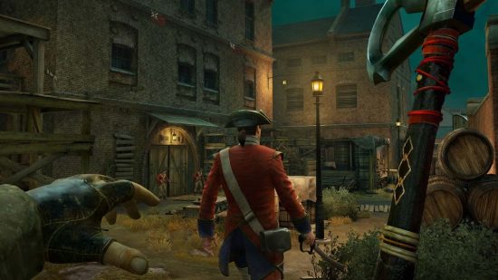 Assassin's Creed Nexus incelemesi: Bir karakter baltayla düşmana yaklaşıyor