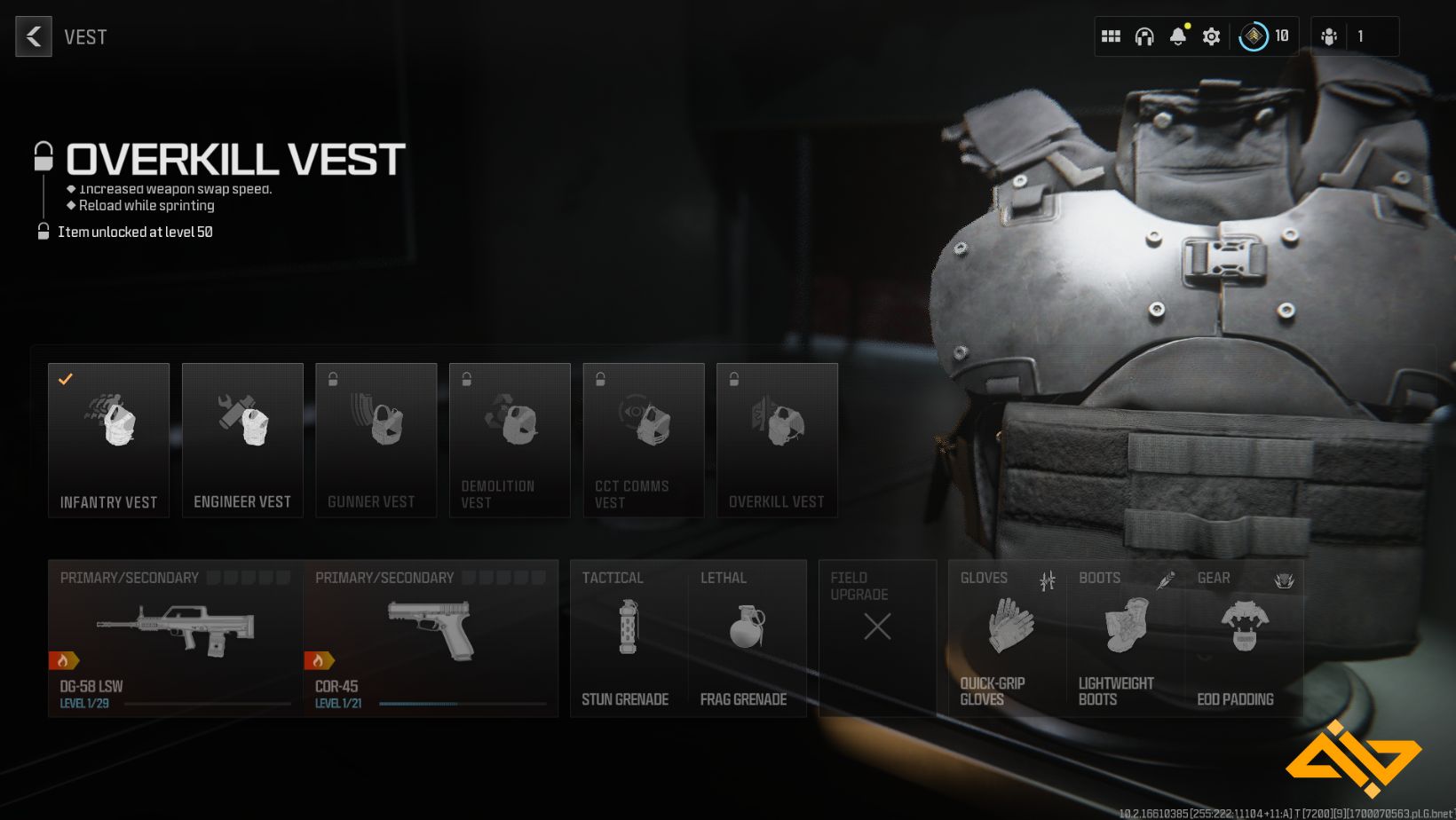 Overkill Vest iki ana silahı kuşanabilmenizi sağlar.