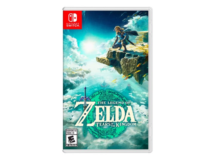 Beyaz bir arka planda Nintendo Switch için The Legend of Zelda: Tears of the Kingdom.