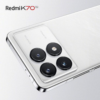 Xiaomi, Redmi K70 Pro'yu beyaz renkte gösterdi.  Arka paneldeki desen “buz kristallerini buzullara dönüştürme sürecini” taklit ediyor